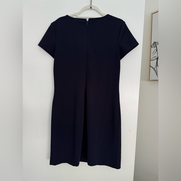 Tommy Hilfiger Navy Short Sleeve Notch Neck Shift Dress Career Work Business - Picture 3 of 5